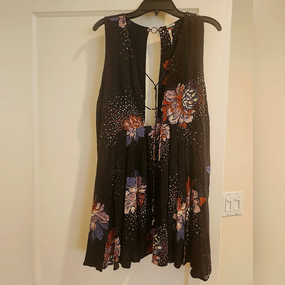 Free People Black Floral Blouse